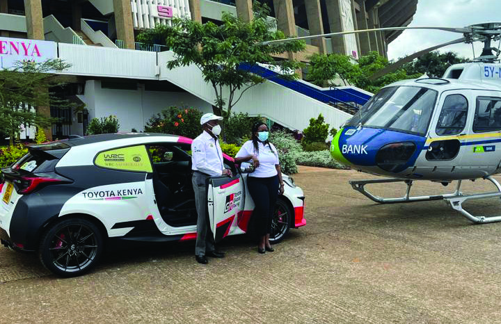 Branded helicopter and WRC rally car at KICC