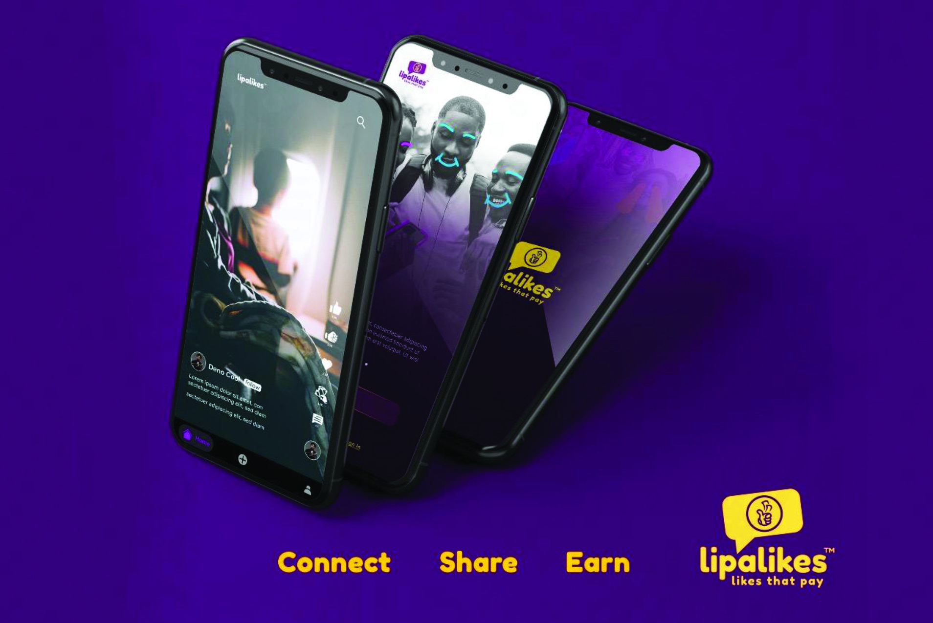 Lipalikes phone mockups